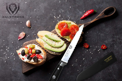 Ultimate Sandwich Knife - 6 inch Utility Knife - Gladiator Series Elite - Spreader - Forged German High-Carbon Steel - Sheath Included - Ham, Cheese, Bread Knife Gift- NSF Certified
