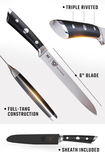 Ultimate Sandwich Knife - 6 inch Utility Knife - Gladiator Series Elite - Spreader - Forged German High-Carbon Steel - Sheath Included - Ham, Cheese, Bread Knife Gift- NSF Certified