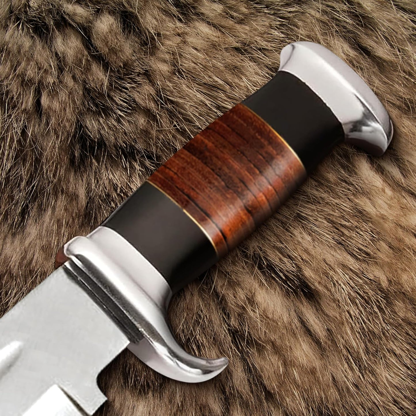 14" Crocodile Dundee Bowie Knife with Sheath-Hunting Knife with Sheath-Mirror Polished Survival Tactical Knife,Cuchillos de caza for Camping, Outdoor, Bushcraft- Knives for Men