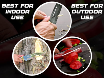 14" Crocodile Dundee Bowie Knife with Sheath-Hunting Knife with Sheath-Mirror Polished Survival Tactical Knife,Cuchillos de caza for Camping, Outdoor, Bushcraft- Knives for Men