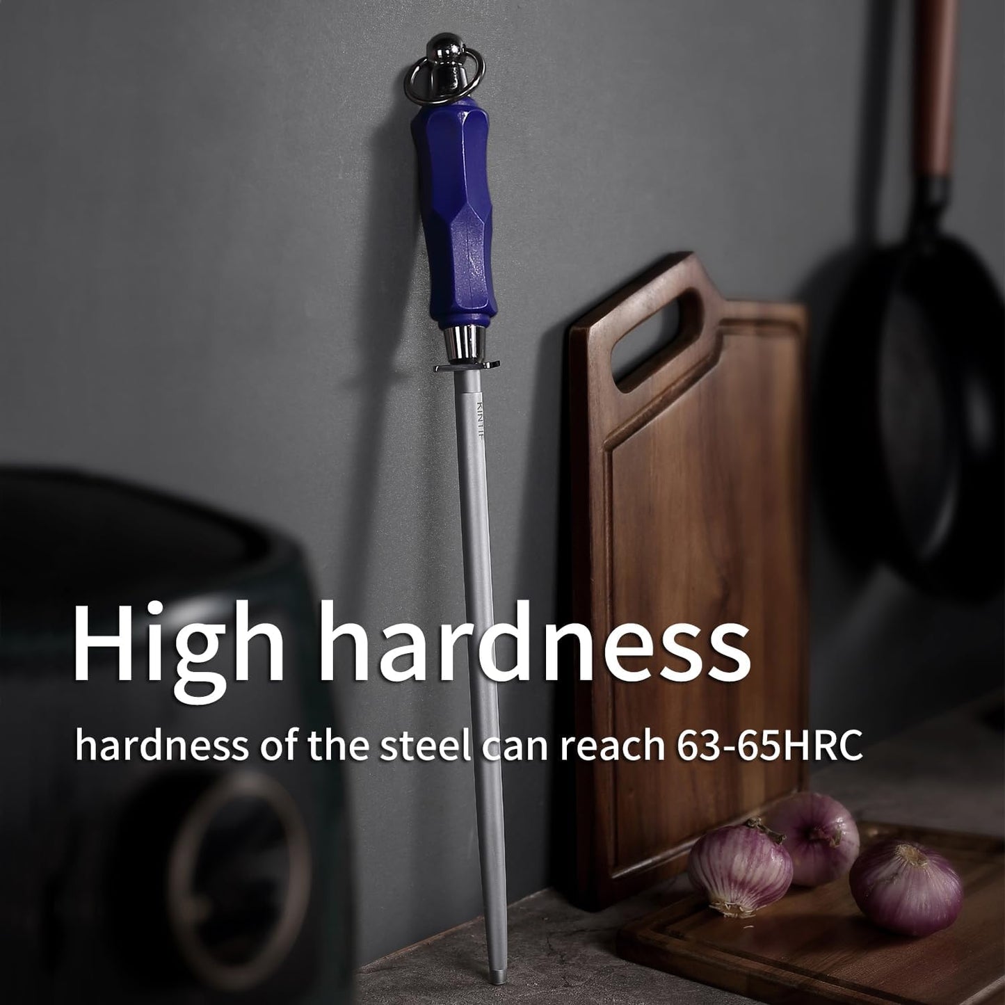 Honing Steel 10 inch Professional Knife Sharpener Honing Rod, Fine Lines, High Carbon Steel, High hardness, Knife Sharpening Steel