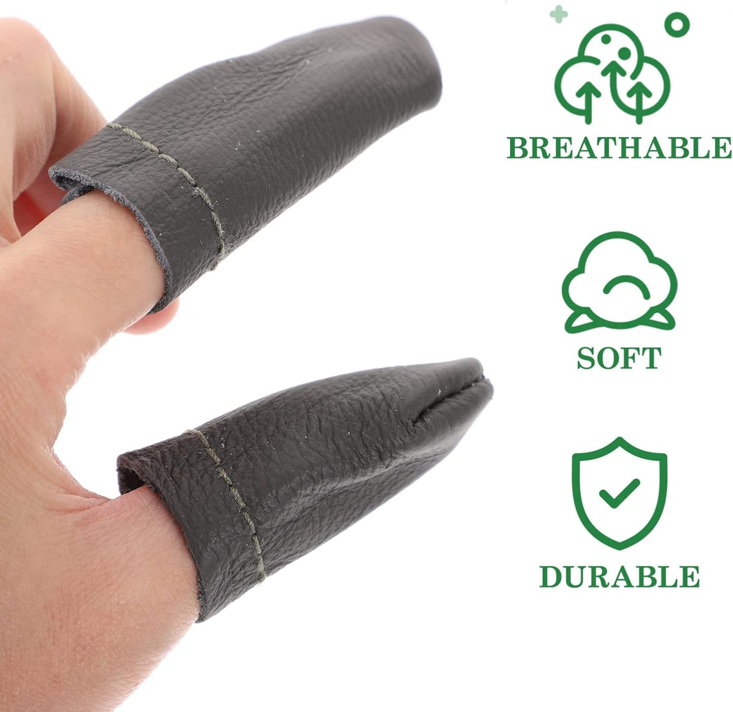 20 Pcs Leather Finger Cots Needle Felting Finger Protectors Thumb Thimble Embroidery Needlework Fingers Thumb Protection Sleeve Cots (Random Color)