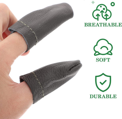 20 Pcs Leather Finger Cots Needle Felting Finger Protectors Thumb Thimble Embroidery Needlework Fingers Thumb Protection Sleeve Cots (Random Color)