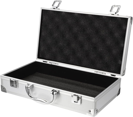 ERINGOGO Aluminum Alloy Tool Case with Lock and Handle Makeup Microphone | Camera Medicine Storage Box Multi-Functional for Travel Use aluminum alloy ABS Plastic and Wood Lining11.79x6.68x3.07In