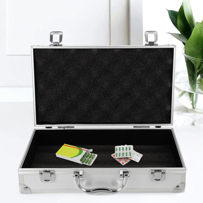 ERINGOGO Aluminum Alloy Tool Case with Lock and Handle Makeup Microphone | Camera Medicine Storage Box Multi-Functional for Travel Use aluminum alloy ABS Plastic and Wood Lining11.79x6.68x3.07In