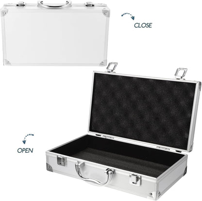 ERINGOGO Aluminum Alloy Tool Case with Lock and Handle Makeup Microphone | Camera Medicine Storage Box Multi-Functional for Travel Use aluminum alloy ABS Plastic and Wood Lining11.79x6.68x3.07In