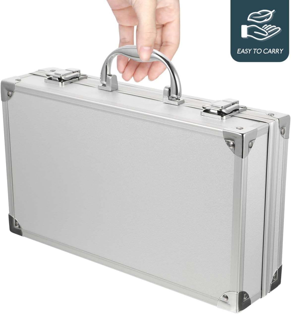 ERINGOGO Aluminum Alloy Tool Case with Lock and Handle Makeup Microphone | Camera Medicine Storage Box Multi-Functional for Travel Use aluminum alloy ABS Plastic and Wood Lining11.79x6.68x3.07In