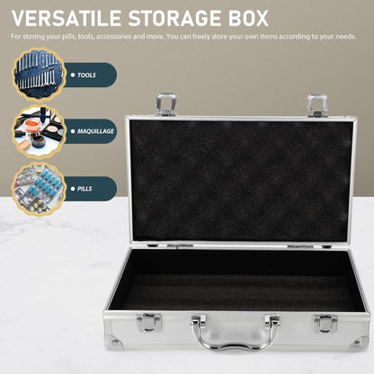 ERINGOGO Aluminum Alloy Tool Case with Lock and Handle Makeup Microphone | Camera Medicine Storage Box Multi-Functional for Travel Use aluminum alloy ABS Plastic and Wood Lining11.79x6.68x3.07In