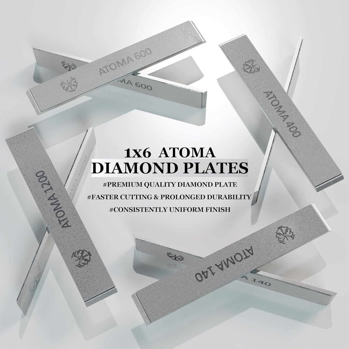 1x6 ATOMA DIAMOND SHARPENING STONE PLATE 600 Grit-for Edge Pro, Hapstone, and TSProf Sharpener