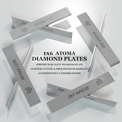 1x6 ATOMA DIAMOND SHARPENING STONE PLATE 600 Grit-for Edge Pro, Hapstone, and TSProf Sharpener