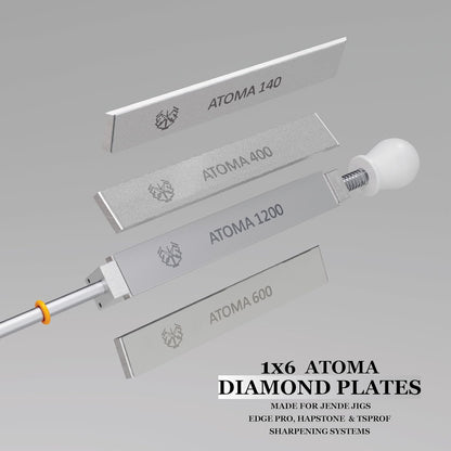 1x6 ATOMA DIAMOND SHARPENING STONE PLATE 600 Grit-for Edge Pro, Hapstone, and TSProf Sharpener
