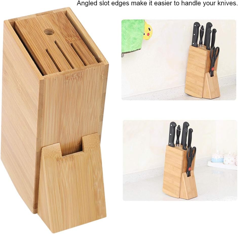 Universal Knife Block, Multifunctional Kitchen Counter Storage Rack with Multiple Holes for Knife Organization