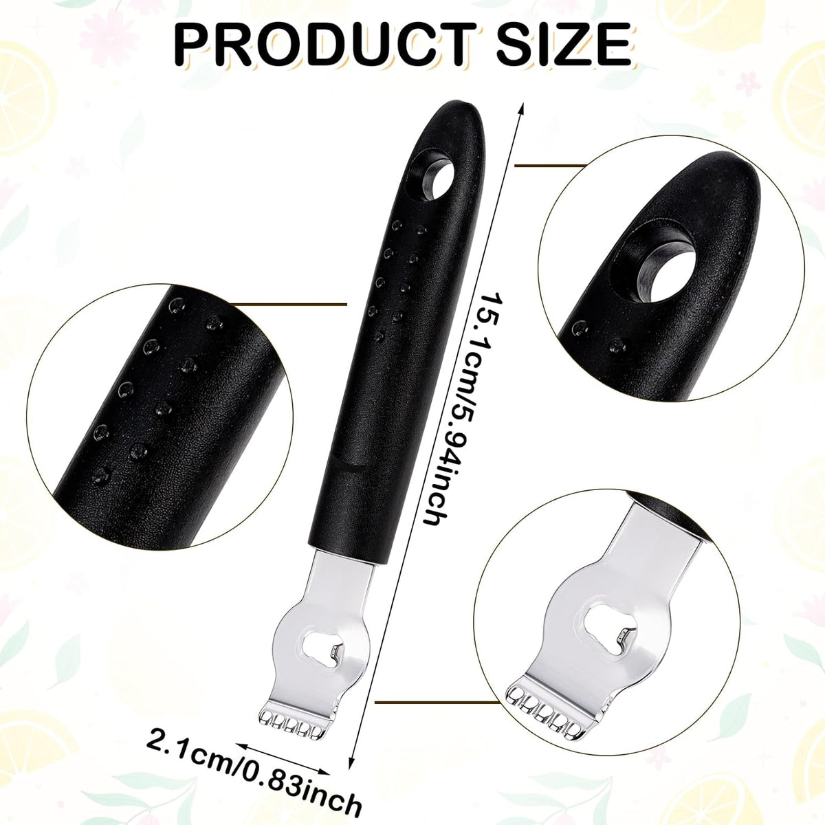 Lemon Zester, Channel Knife, Peeler, Stainless Steel Bartender Accessories for Cocktail Garnish, Citrus Orange and Lemon Peeler - Bar Accessories for Home