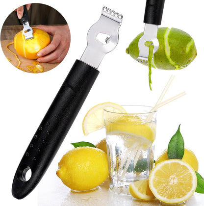 Lemon Zester, Channel Knife, Peeler, Stainless Steel Bartender Accessories for Cocktail Garnish, Citrus Orange and Lemon Peeler - Bar Accessories for Home
