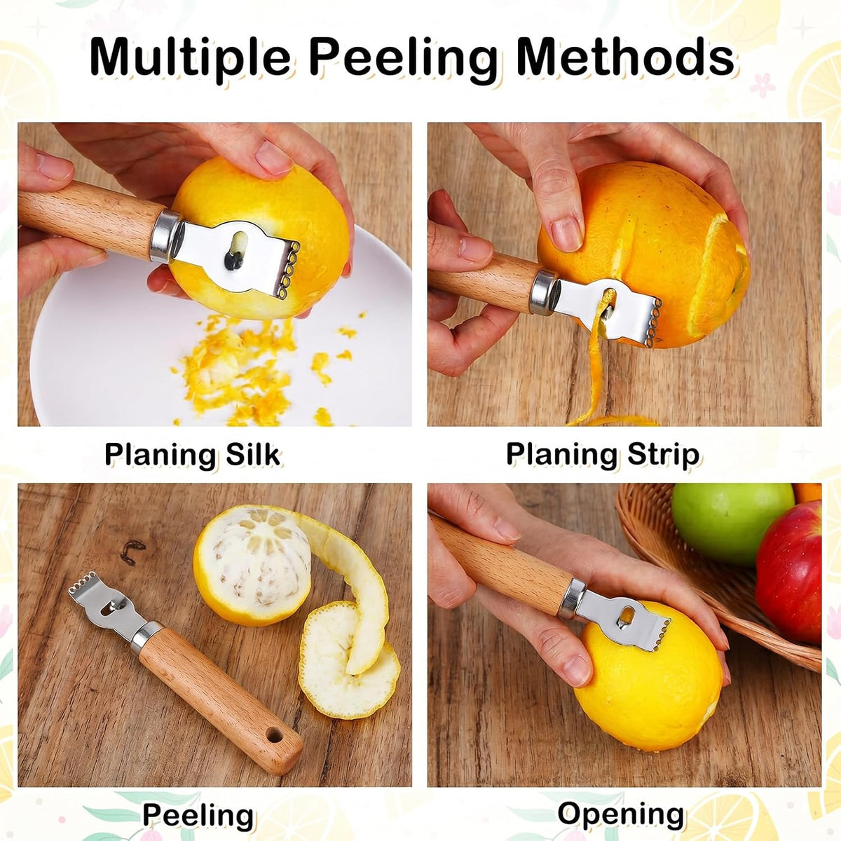 Lemon Zester, Channel Knife, Peeler, Stainless Steel Bartender Accessories for Cocktail Garnish, Citrus Orange and Lemon Peeler - Bar Accessories for Home