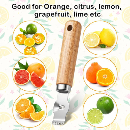 Lemon Zester, Channel Knife, Peeler, Stainless Steel Bartender Accessories for Cocktail Garnish, Citrus Orange and Lemon Peeler - Bar Accessories for Home
