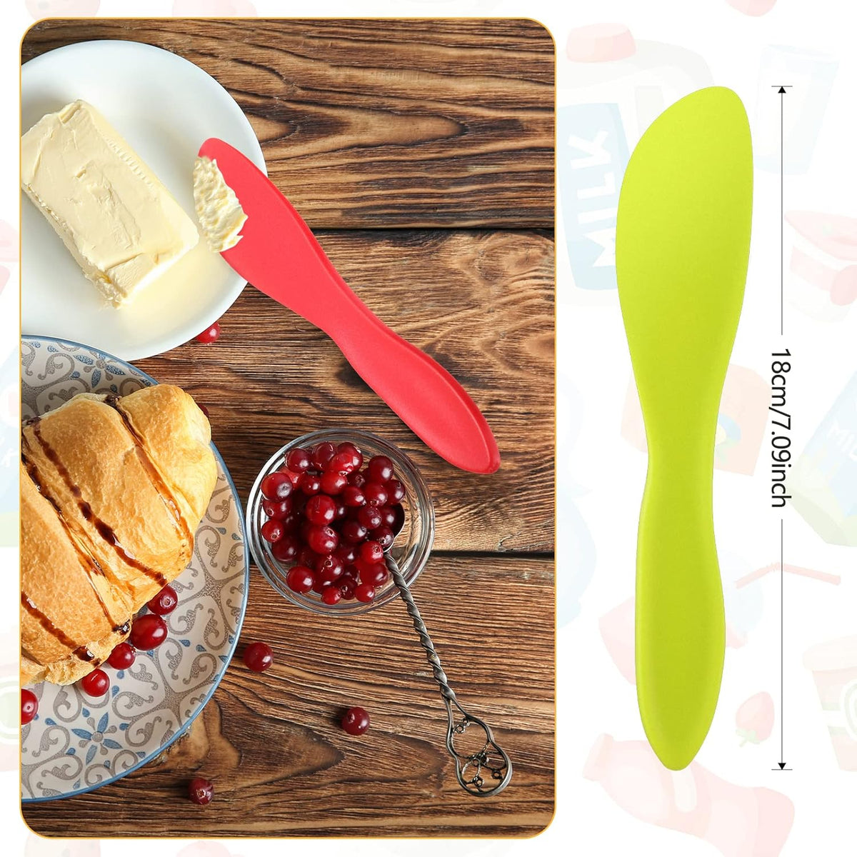 16 Pcs Plastic Butter Knife Spreader, Multi Purpose Plastic Butter Spreading Spreader Knife, Kitchen Frosting Knives for Cheese Cream Icing, Lime Green Red Pink Blue