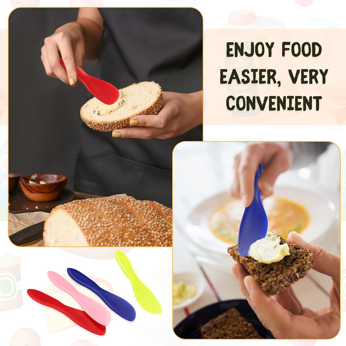16 Pcs Plastic Butter Knife Spreader, Multi Purpose Plastic Butter Spreading Spreader Knife, Kitchen Frosting Knives for Cheese Cream Icing, Lime Green Red Pink Blue