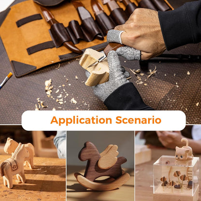 Wood Carving Kit, 68 PCS Complete Whittling Kit for Beginners Adults, 16 Wood Carving Knives, 8 Basswood Blocks, Leather Storage Bag, Gloves, Paints & Templates, DIY Carving Tools Gift Set