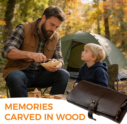 Wood Carving Kit, 68 PCS Complete Whittling Kit for Beginners Adults, 16 Wood Carving Knives, 8 Basswood Blocks, Leather Storage Bag, Gloves, Paints & Templates, DIY Carving Tools Gift Set