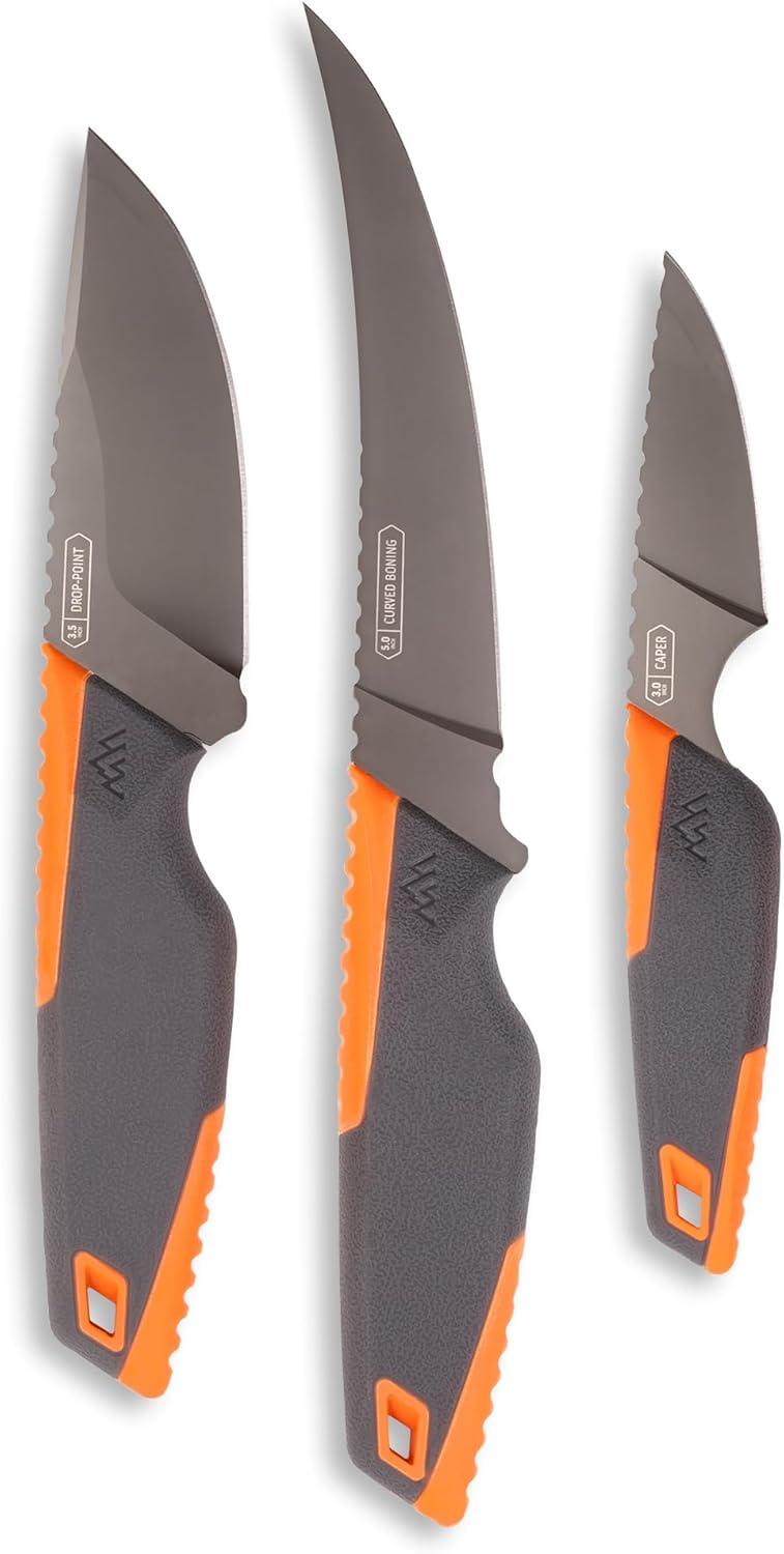 VANTEX - Premium 5" Boning Knife, High Carbon Steel, Ergonomic Handle & Titanium Coated Blade, Great for Field Dressing Processing Elk and Deer