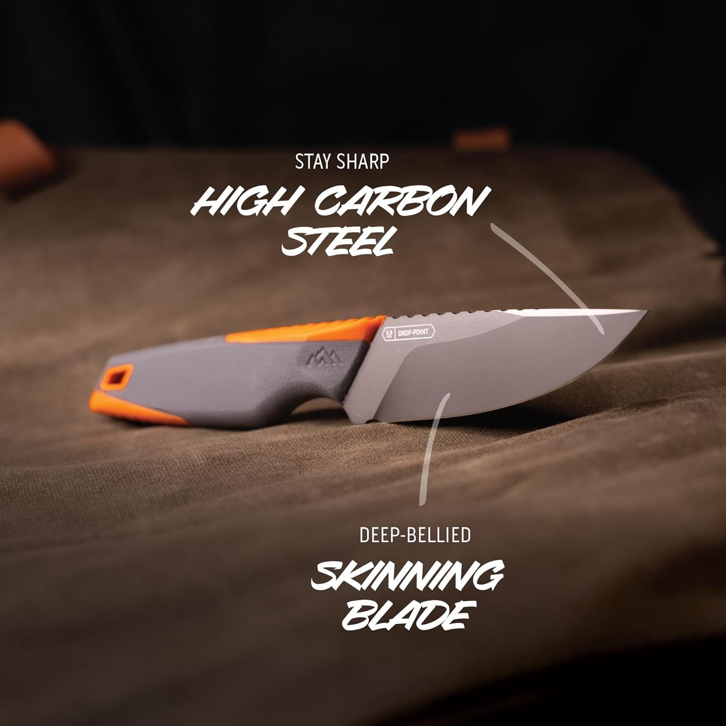 VANTEX - Premium 5" Boning Knife, High Carbon Steel, Ergonomic Handle & Titanium Coated Blade, Great for Field Dressing Processing Elk and Deer