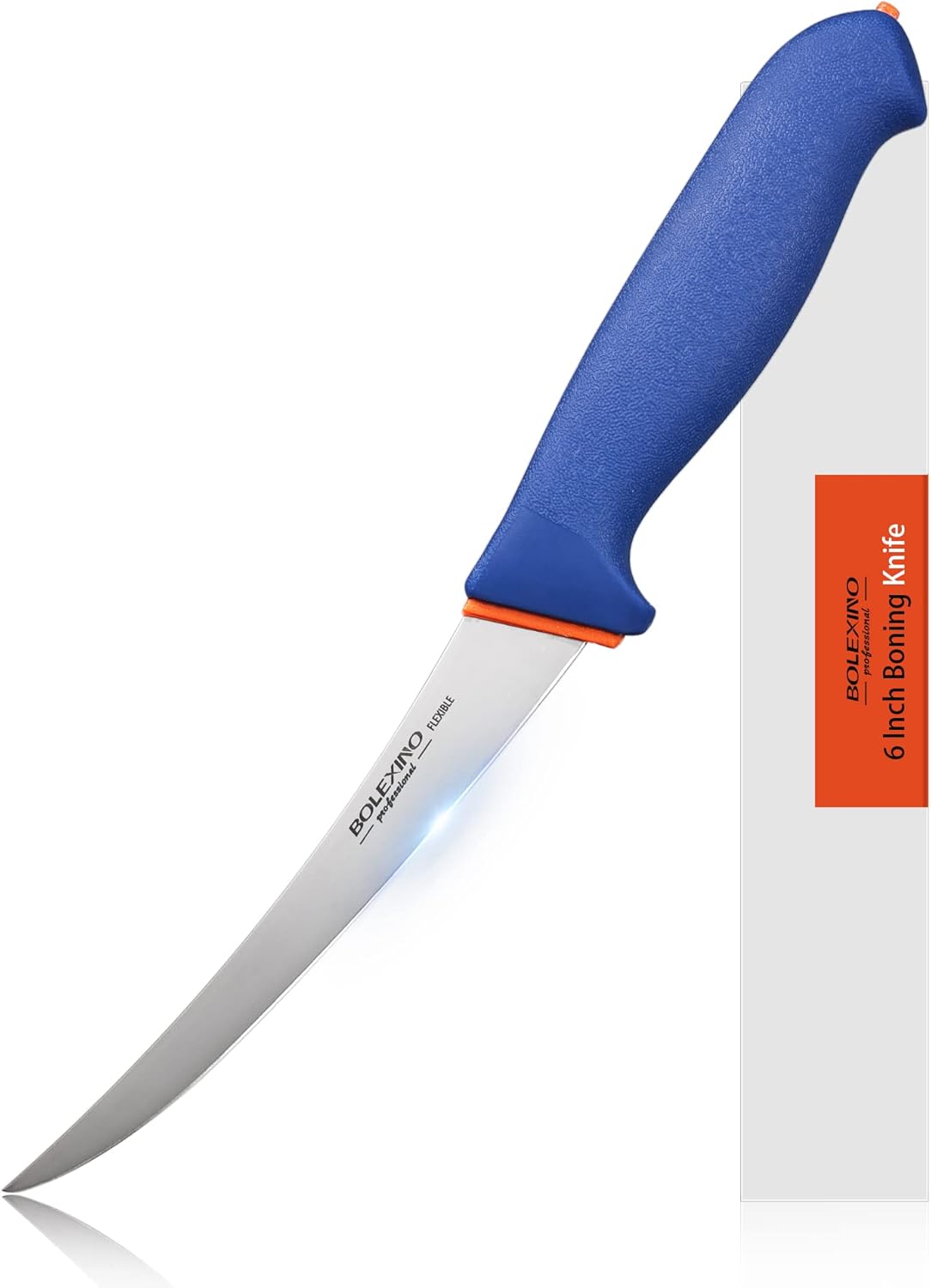 6 Inch Boning Knife Flexible Curved Blade for Meat & Fish Deboning