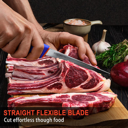 6 Inch Boning Knife Flexible Curved Blade for Meat & Fish Deboning