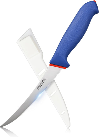 6 Inch Boning Knife Flexible Curved Blade for Meat & Fish Deboning