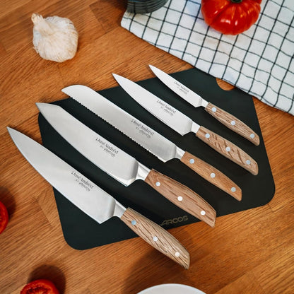 Arcos Jose Andres 10-Inch Fillet Knife Forged Meat Slicer | Professional NITRUM Stainless Steel Blade with Silk Edge | Ideal for Slicing Ham or Prosciutto | Ergonomic Holm Oak Wood Handle