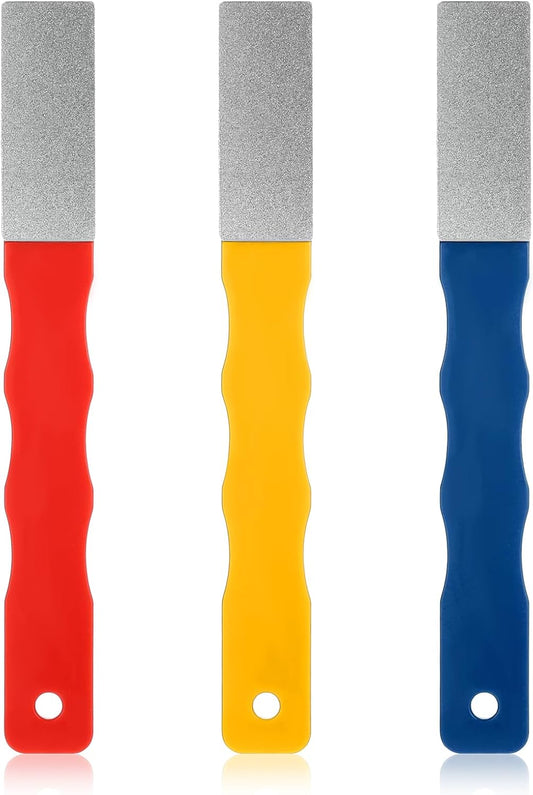 3pcs Diamond File Set Mini Diamond Hone Kit Diamonds Knife Sharpeners 3Grits #220,400,600 Flat Hand File Knife Set for Outdoor Color Files Knifes Sharpener