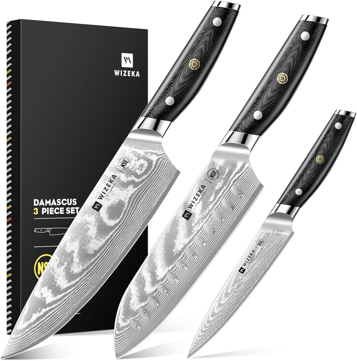 12 Inch Damascus Slicing Knife, Full-Tang, Razor Sharp | Effortless Smooth Cuts, Damascus Steel with a VG10 Core, Long-Lasting Edge, Brisket, BBQ, Large Roasts, Elegant Storage Box