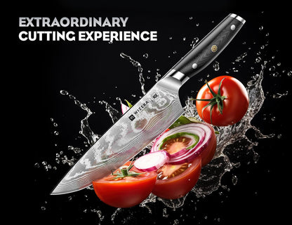 12 Inch Damascus Slicing Knife, Full-Tang, Razor Sharp | Effortless Smooth Cuts, Damascus Steel with a VG10 Core, Long-Lasting Edge, Brisket, BBQ, Large Roasts, Elegant Storage Box