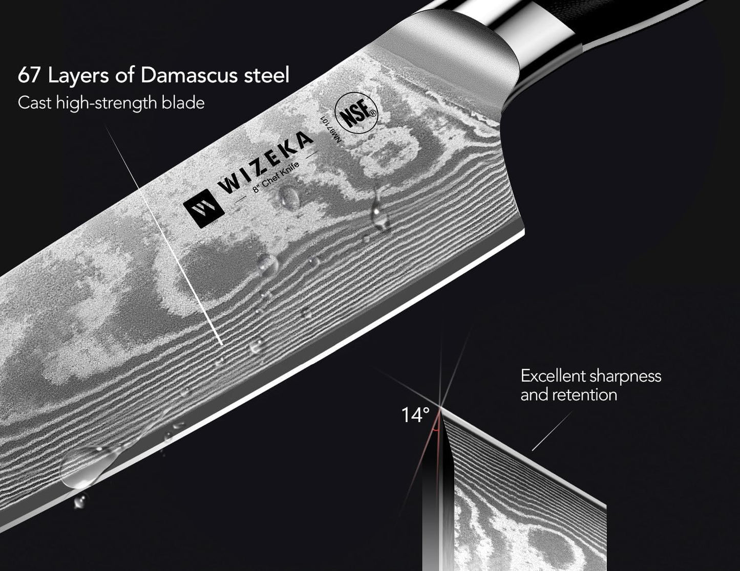 12 Inch Damascus Slicing Knife, Full-Tang, Razor Sharp | Effortless Smooth Cuts, Damascus Steel with a VG10 Core, Long-Lasting Edge, Brisket, BBQ, Large Roasts, Elegant Storage Box