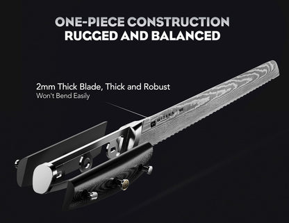 12 Inch Damascus Slicing Knife, Full-Tang, Razor Sharp | Effortless Smooth Cuts, Damascus Steel with a VG10 Core, Long-Lasting Edge, Brisket, BBQ, Large Roasts, Elegant Storage Box