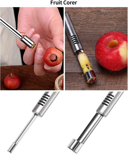 6Pcs Stainless Steel Fruit Carving Knife Set,Fruit&Vegetable Tool | Melon Baller Scoop,Crinkle&V-shape Cutter,Lemon Zester&Peeler,Detail Carving Tool,For Fruits/Veggies,Party Platter Garnishing