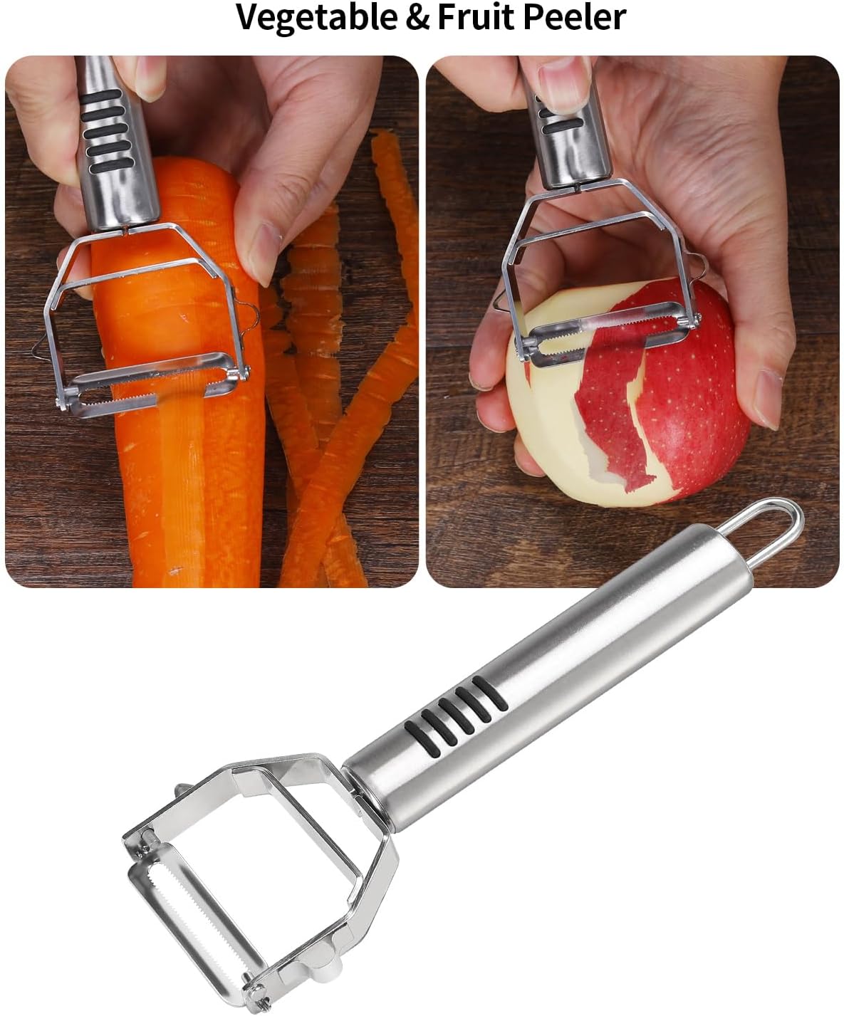 6Pcs Stainless Steel Fruit Carving Knife Set,Fruit&Vegetable Tool | Melon Baller Scoop,Crinkle&V-shape Cutter,Lemon Zester&Peeler,Detail Carving Tool,For Fruits/Veggies,Party Platter Garnishing