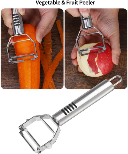 6Pcs Stainless Steel Fruit Carving Knife Set,Fruit&Vegetable Tool | Melon Baller Scoop,Crinkle&V-shape Cutter,Lemon Zester&Peeler,Detail Carving Tool,For Fruits/Veggies,Party Platter Garnishing