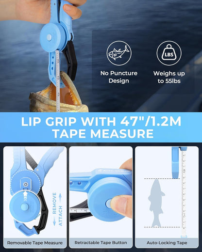 Lightweight and DriftWave Fishing Tool Kit – Corrosion Resistant Fishing Pliers, Lip Gripper, Fillet Knife, Fishing Scale, Retractor & Glove,Scissors & Pocket Knife,Fishing Gifts for Men