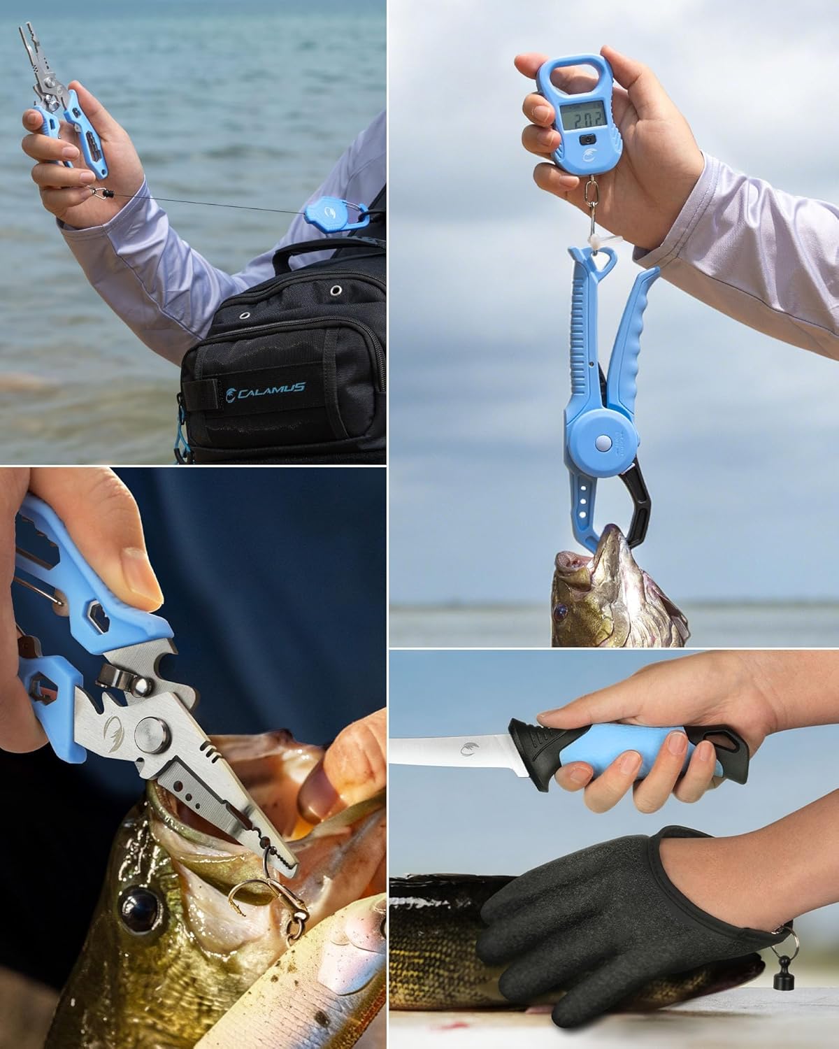 Lightweight and DriftWave Fishing Tool Kit – Corrosion Resistant Fishing Pliers, Lip Gripper, Fillet Knife, Fishing Scale, Retractor & Glove,Scissors & Pocket Knife,Fishing Gifts for Men