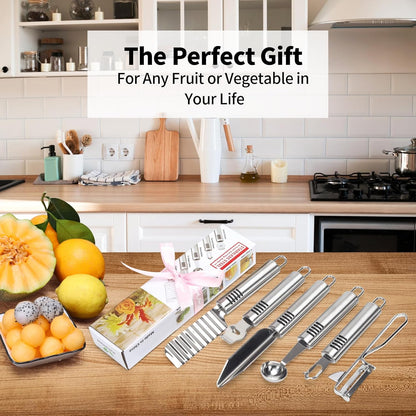 6Pcs Stainless Steel Fruit Carving Knife Set,Fruit&Vegetable Tool