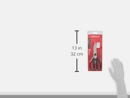 Kitchen Scissors 8 Inch Nitrum Stainless Steel and 195 mm blade. 154 gr. Ergonomic Polyoxymethylene POM Handle. Series Prochef. Smooth edge and stylish wooden handle. Color Black.