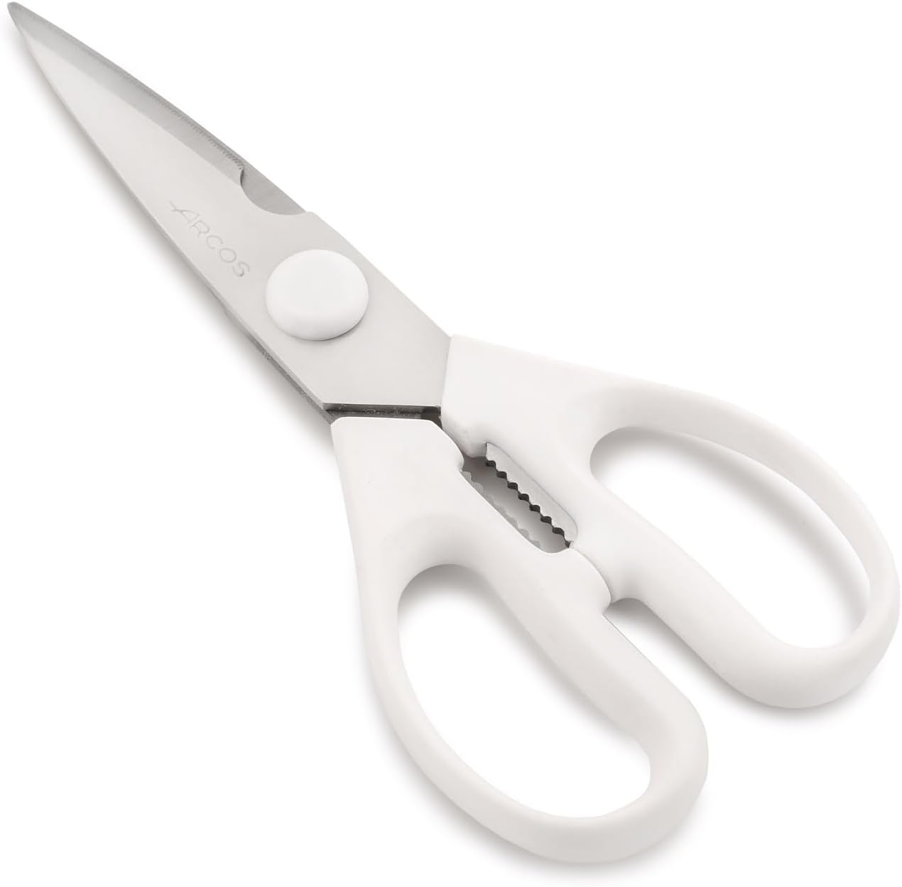 Kitchen Scissors 8 Inch Nitrum Stainless Steel and 195 mm blade. 154 gr. Ergonomic Polyoxymethylene POM Handle. Series Prochef. Smooth edge and stylish wooden handle. Color Black.