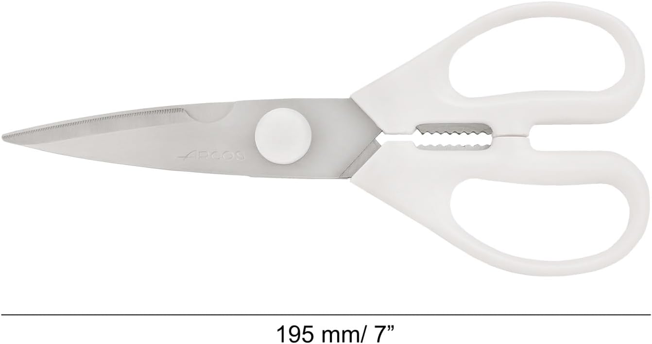 Kitchen Scissors 8 Inch Nitrum Stainless Steel and 195 mm blade. 154 gr. Ergonomic Polyoxymethylene POM Handle. Series Prochef. Smooth edge and stylish wooden handle. Color Black.