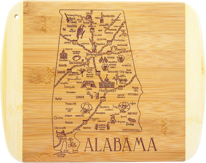 A Slice of Life New Jersey Engraved Map Cutting Board | 11” x 8.75” charcuterie board with engraved state map artwork. Smooth reverse side for food prep. Hang tie for wall display. - Colors A