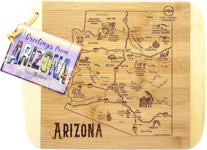 A Slice of Life New Jersey Engraved Map Cutting Board | 11” x 8.75” charcuterie board with engraved state map artwork. Smooth reverse side for food prep. Hang tie for wall display. - Colors A