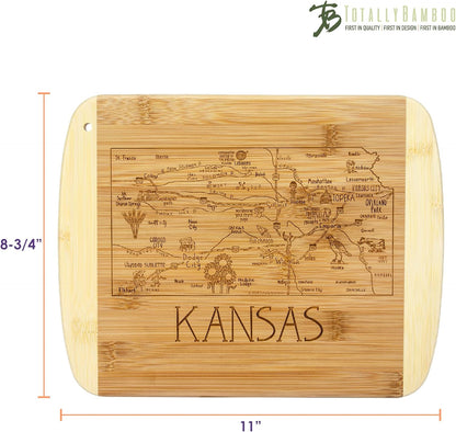 A Slice of Life New Jersey Engraved Map Cutting Board | 11” x 8.75” charcuterie board with engraved state map artwork. Smooth reverse side for food prep. Hang tie for wall display. - Colors A