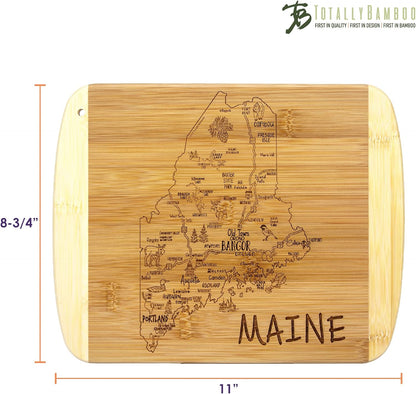 A Slice of Life New Jersey Engraved Map Cutting Board | 11” x 8.75” charcuterie board with engraved state map artwork. Smooth reverse side for food prep. Hang tie for wall display. - Colors A