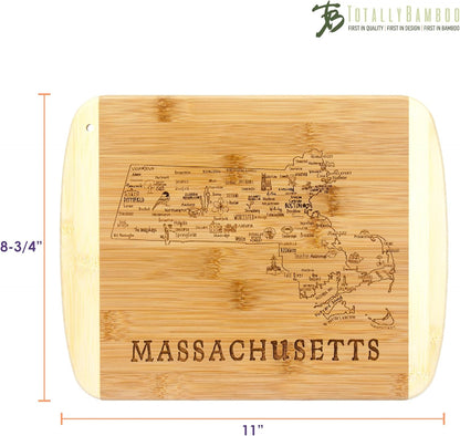 A Slice of Life New Jersey Engraved Map Cutting Board | 11” x 8.75” charcuterie board with engraved state map artwork. Smooth reverse side for food prep. Hang tie for wall display. - Colors A