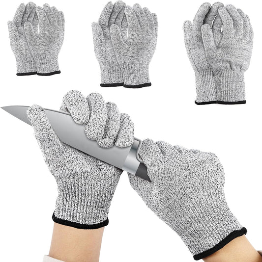 Cut Resistant Gloves, Level 5, Non-Slip Grip, Machine Washable, for Kitchen, Oyster Shucking, Woodworking